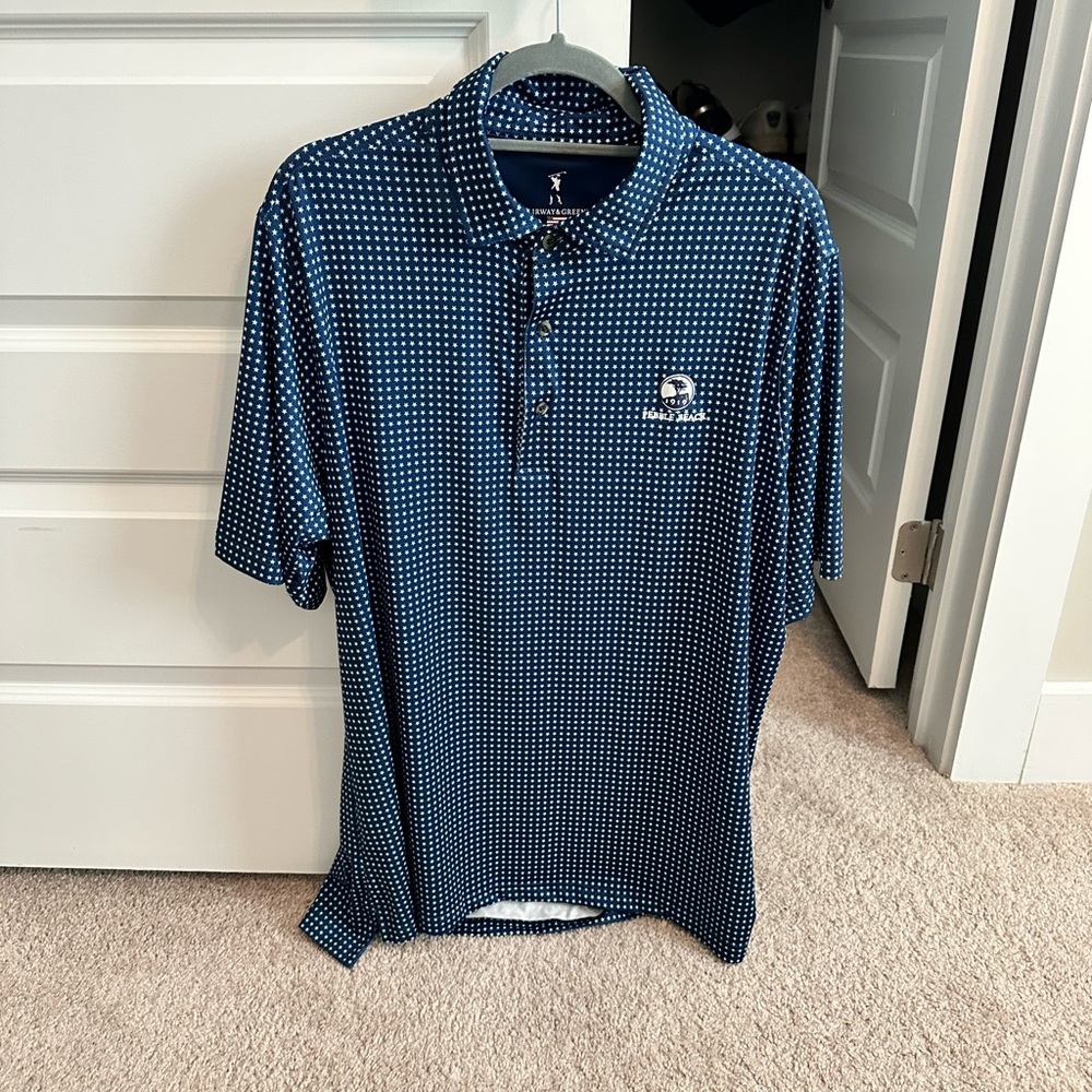 Men's Blue Polo Shirt, Pebble Beach